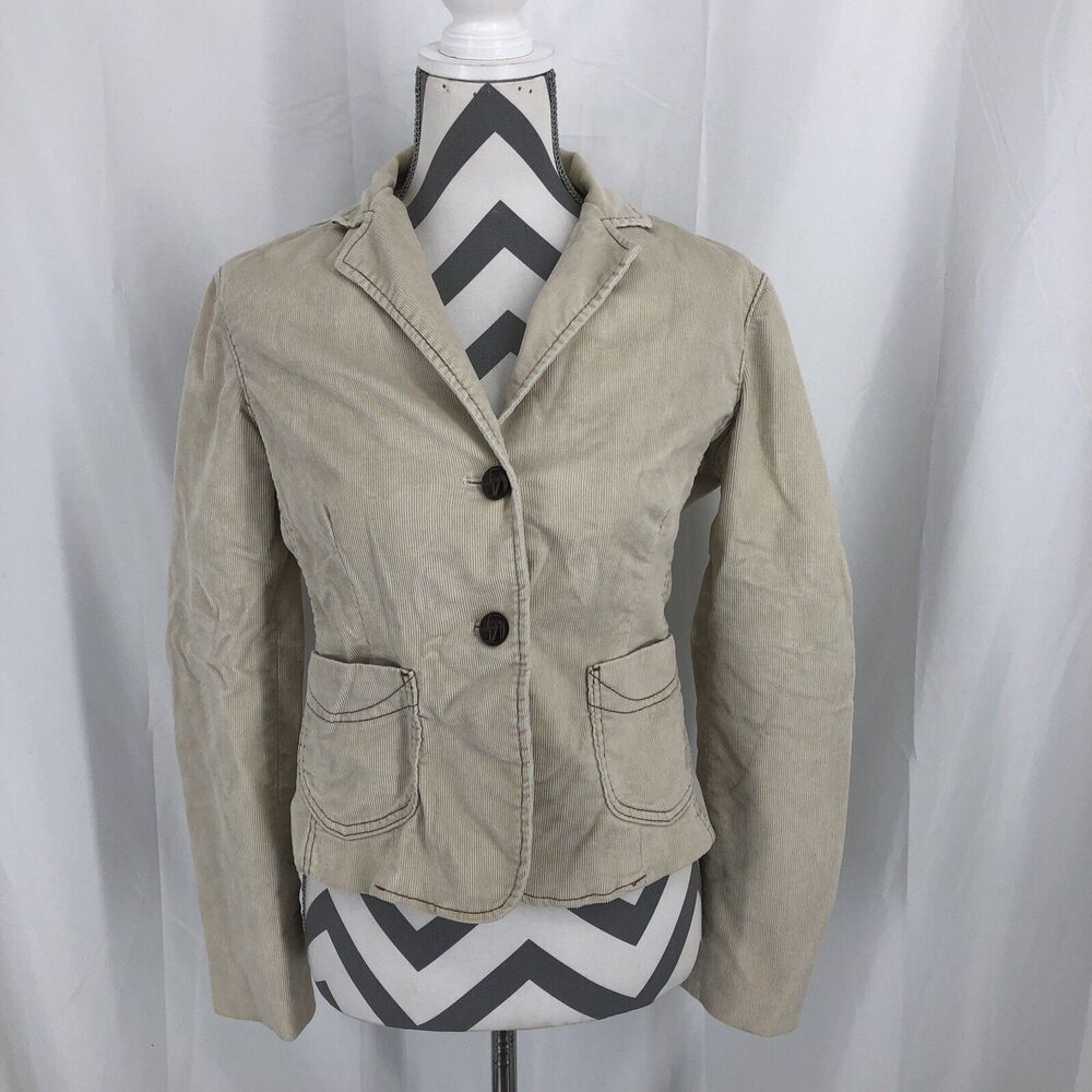 Gap Gapstretch Cream Corduroy Jacket Size 6